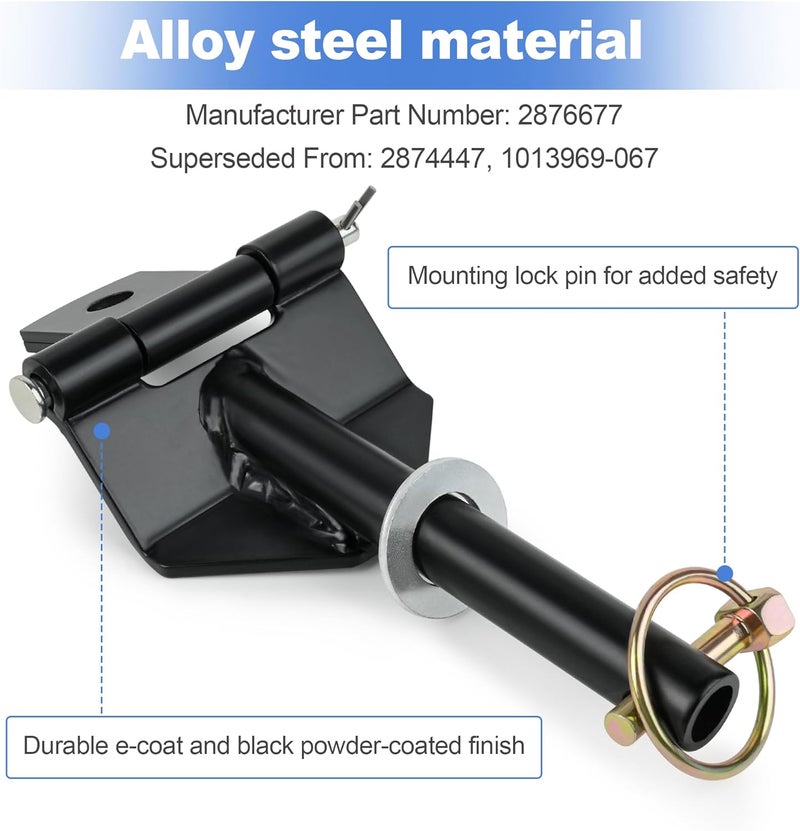 Jetuplusllc Snowmobile Tow Hitch for Polaris – Tongue-Type Standard Hitch – Replaces 2876677, 2874447, 1013969-067 - Image 4